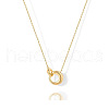 Alloy Interlocking Double Rings Pendant Necklaces for Women FS-WGAF32C-01-3
