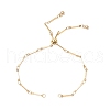 2Pcs 2 Colors 304 Stainless Steel Flat Bar Link Chain Bracelet Slider Making AJEW-JB01347-2