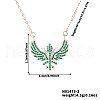 Hip-hop Style Brass Micro Pave Green Cubic Zirconia Wing Pendant Necklaces TE8910-2-2