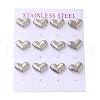 304 Stainless Steel Heart Stud Earrings EJEW-C099-12P-1