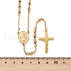 Rosary Bead Necklace with Crucifix Cross NJEW-L450-10G-3