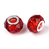 Transparent Resin Rondelle European Beads RESI-N044-01G-3