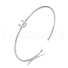Rack Plating Brass Micro Pave Clear Cubic Zirconia Letter Open Cuff Bangles BJEW-A018-01P-U-1