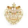 Brass Micro Pave Clear Cubic Zirconia Pendants KK-G431-27G-2