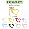 DELORIGIN 32Pcs 8 Colors Spray Painted Alloy Pendants PALLOY-DR0001-01-2