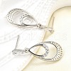 Brass Micro Pave Clear Cubic Zirconia Dangle Stud Earrings EJEW-M103-10P-3