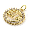 Rack Plating Brass Micro Pave Clear Cubic Zirconia Pendants KK-Q804-22G-2