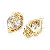 Brass Micro Pave Clear Cubic Zirconia Pendants KK-S526-64G-2