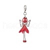 Trumpet Flower Angel Acrylic & Glass Pearl Pendant Decorations HJEW-JM03329-03-4