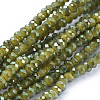 Electroplate Glass Beads Strands GLAA-F079-FR09-1