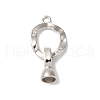 Rack Plating Brass Micro Pave Clear Cubic Zirconia Fold Over Clasps KK-A222-16P-1