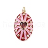Rack Plating Brass Micro Pave Clear Cubic Zirconia Pendants X-KK-H474-23G-04-1
