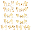   12Pcs 3 Styles Family Theme 304 Stainless Steel Pendants STAS-PH0004-53-1