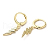 Lightning Bolt Real 18K Gold Plated Brass Dangle Leverback Earrings EJEW-L268-010G-03-2