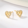 Romantic Heart S925 Sterling Silver Stud Earrings KF4024-1-1