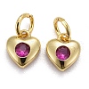Brass Micro Pave Cubic Zirconia Charms KK-P192-07-G07-1