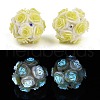 Handmade Luminous Polymer Clay Rhinestone Beads CLAY-H003-07-2