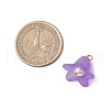 6Pcs Frosted Acrylic Flower Pendants PALLOY-JF03853-2