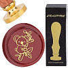 Brass Wax Seal Stamps with Wood Handle AJEW-WH0412-0209-1