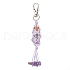 Glass Wishing Bottle inside Chakra Gemstone Chip Pouch Pendant Decorations HJEW-JM01910-4