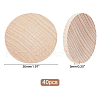  40Pcs Unfinished Beech Wooden Round Pieces WOOD-PH0009-48-6