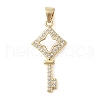 Brass Micro Pave Clear Cubic Zirconia Pendant KK-I712-58G-02-1