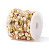 CCB Plastic Pearl & Glass Bicone Beaded Chains CHC-P009-35G-4