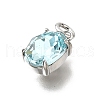Brass Glass Charms KK-V011-33P-2