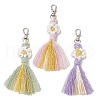 3Pcs Flower Handmade Macrame Cotton Threads Pendant Decoration HJEW-JM02762-2