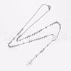 Non-Tarnish 304 Stainless Steel Rosary Bead Necklaces X-NJEW-I205-14P-1