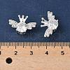 Brass Micro Pave Clear Cubic Zirconia Beads KK-G531-05S-3
