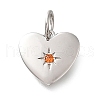 925 Sterling Silver Micro Pave Clear Cubic Zirconia Charms STER-V001-01P-07-1