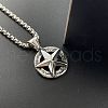 Vintage Stainless Steel Ppentagram Star Pendant Necklaces for Men GG7947-1