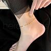 Stainless Steel Dapped Chain Anklets for Women WG18C2B-52-1