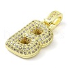 Brass Micro Pave Clear Cubic Zirconia Pendants KK-M279-01G-B-2