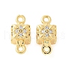 Brass Micro Pave Cubic Zirconia Connector Charms KK-U056-18G-1