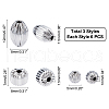 Unicraftale 18Pcs 3 Style 304 Stainless Steel Corrugated Beads STAS-UN0031-11-5