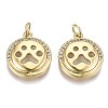 Brass Micro Pave Clear Cubic Zirconia Pendants KK-S061-64G-NR-1