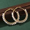 Beaded Hoop Earrings X-EJEW-JE03830-01-2