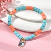 Polymer Clay Column Beaded Stretch Bracelets BJEW-JB09782-02-2
