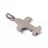 316 Surgical Stainless Steel Rhinestone Pendants STAS-L184-038-3