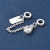 Brass Micro Pave Clear Cubic Zirconia Cable Chain European Beads KK-G531-07C-S-2