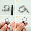 Tarnish Resistant 304 Stainless Steel D-Ring Anchor Shackle Clasps STAS-Z017-15P-01-6