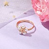 Flower Shell Pearl Finger Rings RJEW-TA00157-2