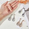 FIBLOOM 4 Pairs 4 Colors Rhinestone Teardrop Dangle Stud Earrings EJEW-FI0002-42-3