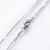 304 Stainless Steel Flat Snake Chain Necklaces NJEW-O102-27P-2