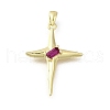 Brass Pave Cubic Zirconia Pendants KK-U072-38G-2