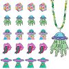 CHGCRAFT 20Pcs 5 Style Alien Theme Colorful Acrylic Pendants FIND-CA0006-56-1