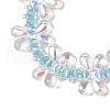 2Pcs 2 Colors Imitation Austrian Crystal Bicone Beads Braided Bead Bracelets for Women BJEW-MZ00177-5