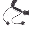 Natural Lava Rock & Mixed Stone Round Braided Bead Bracelet for Women BJEW-JB08385-01-5